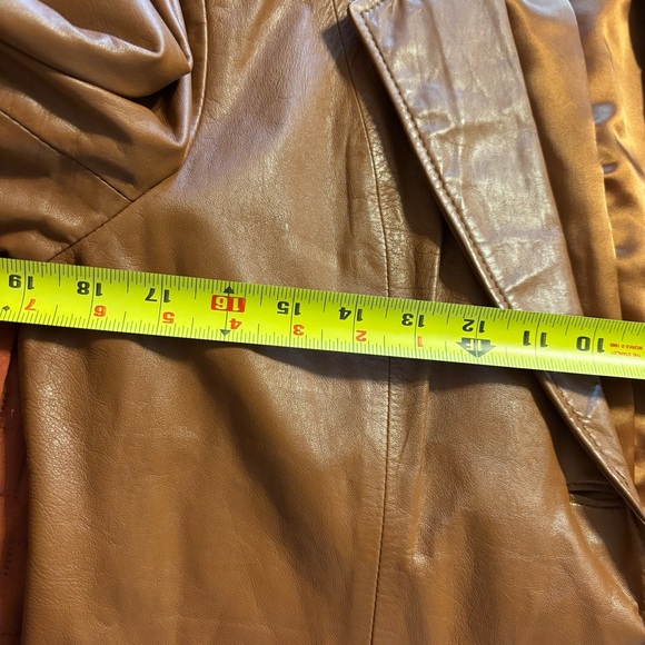 Vintage 70’s 100% Real Leather Tobacco Brown Short Leather Jacket Sm/Med measure - Picture 5 of 8